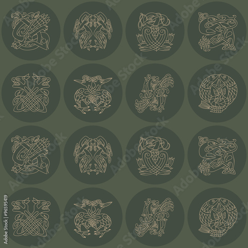 Seamless background with Celtic art and ethnic ornaments for your design