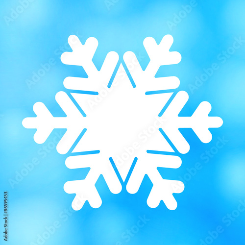 Vector white christmas snowflake on a blue background