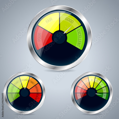 Rating meter design set of three