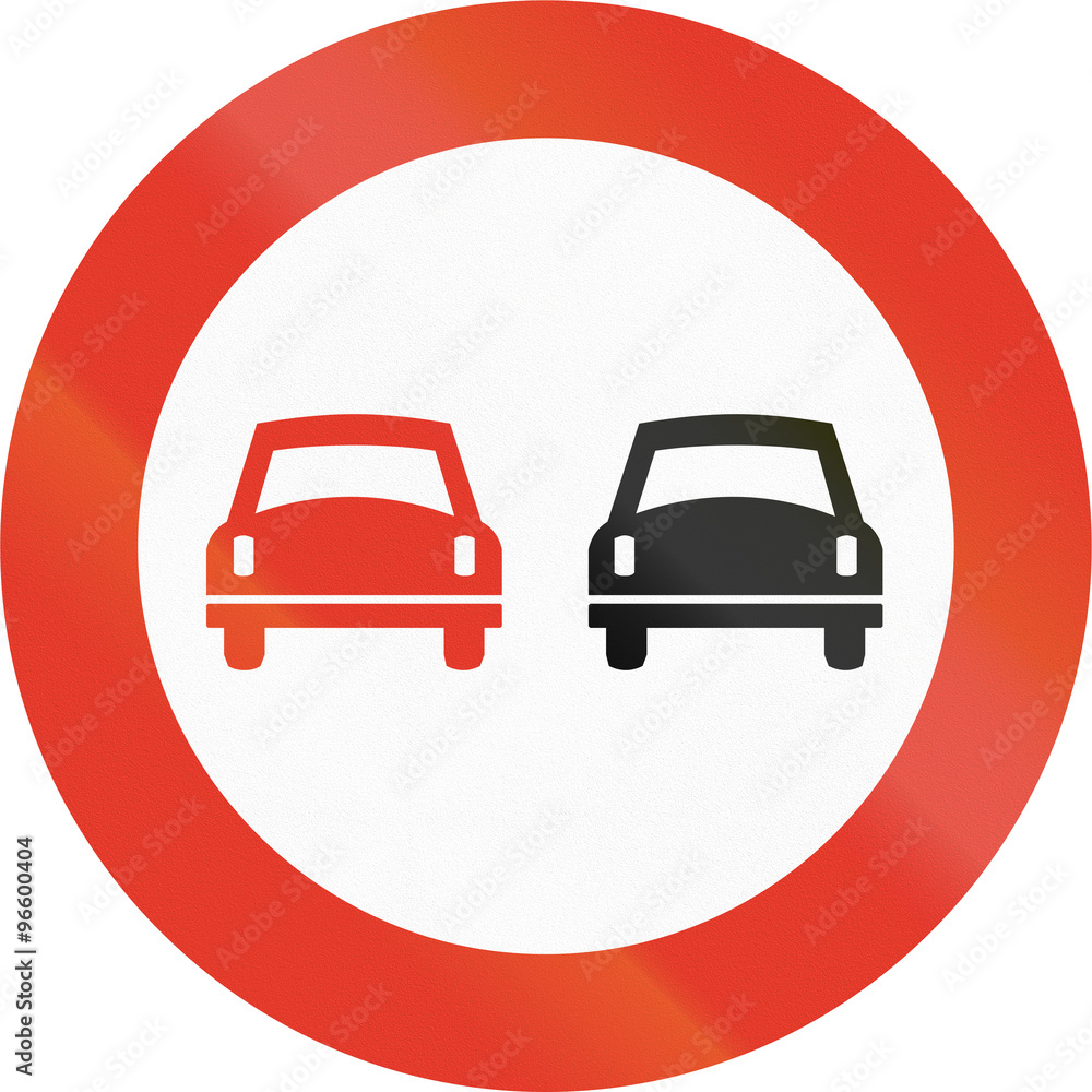 Norwegian regulatory road sign - No overtaking Norwegian regulatory road sign - No overtaking