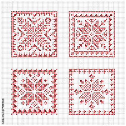 Scandinavian style cross stitch pattern