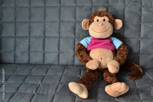 Monkey doll siting on sofa
