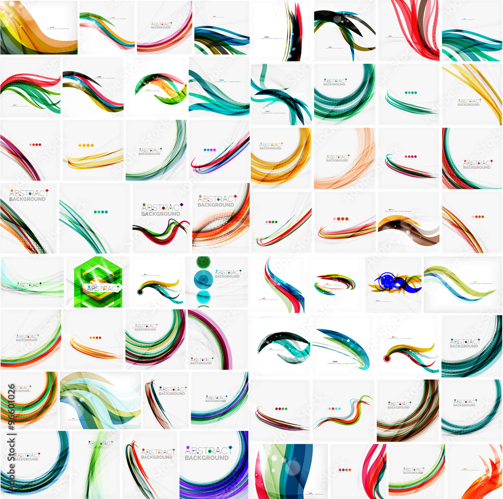 Mega collection of wave abstract backgrounds with copy space. For ...
