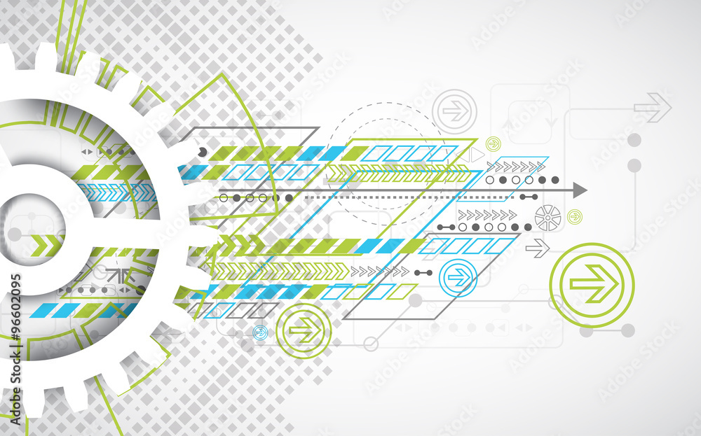 Abstract technology gears background. Futuristic style.