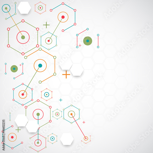 Abstract technology hexagonal background.