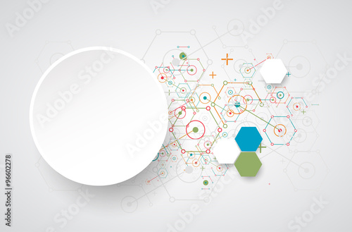 Abstract technology hexagonal background.