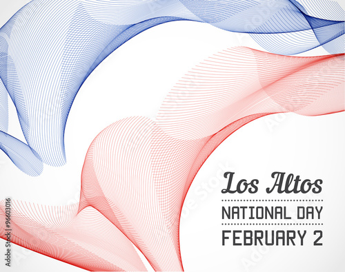 National Day of Country in Blending Lines Style Vector with Date