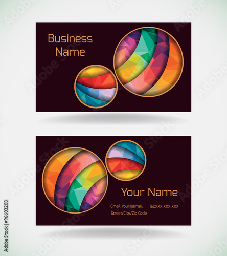 Colorful business card template.Vector illustration.