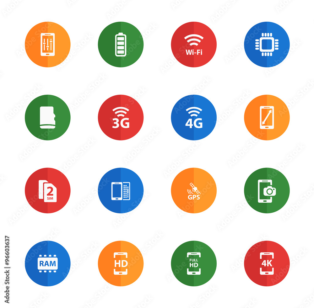 Smarthone specs simply icons Smarthone specs simply icons