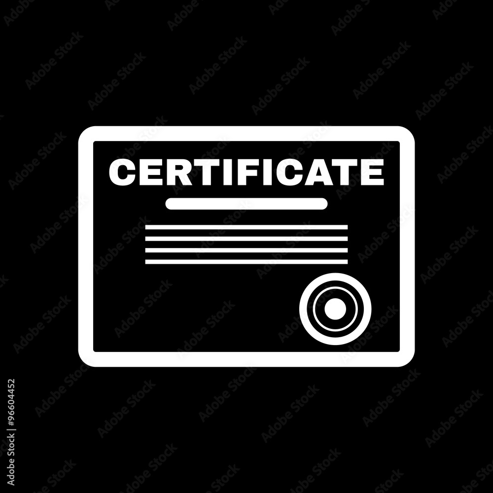 The certificate icon. Diploma symbol. Flat The certificate icon. Diploma symbol. Flat