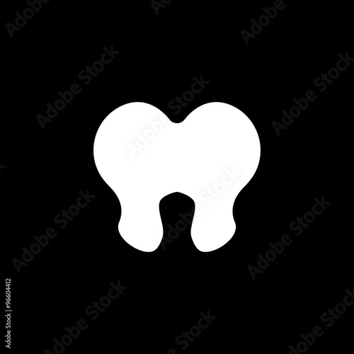 The tooth icon. Dentist and stomatology symbol. Flat