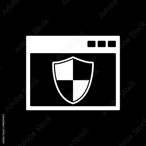 The antivirus icon. Firewall and safety, protection, website symbol. Flat