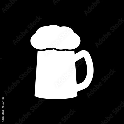 The glass of beer icon. Pub and kvass, alcohol, drink symbol. Flat