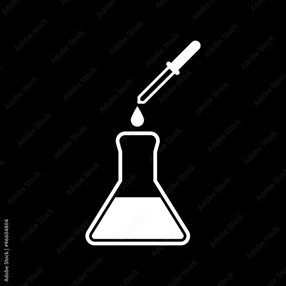 The chemistry icon. Test and analysis, genetics, laboratory, biology symbol. Flat The chemistry icon. Test and analysis, genetics, laboratory, biology symbol. Flat