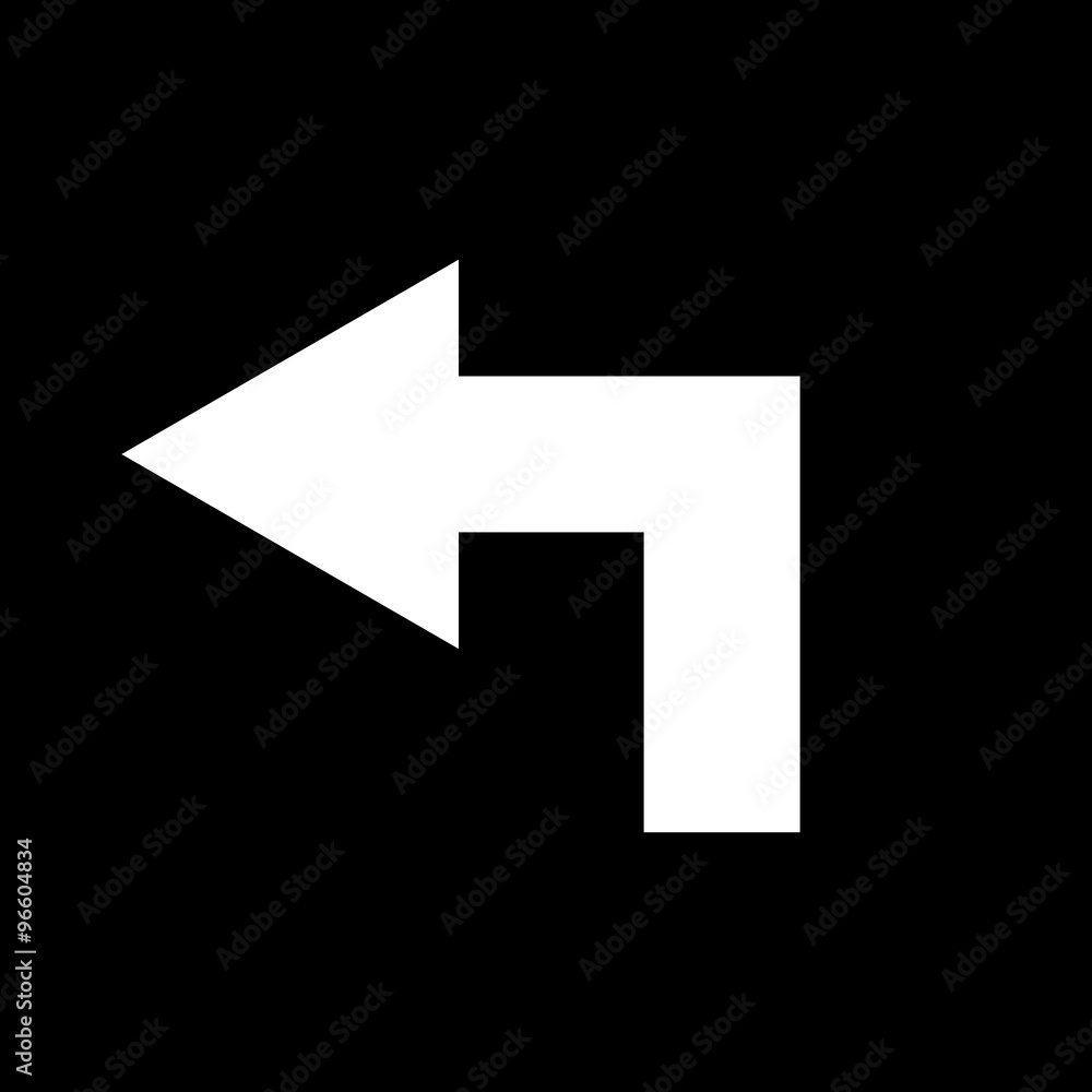 The left icon. Direction and arrow, navigation symbol. Flat The left icon. Direction and arrow, navigation symbol. Flat