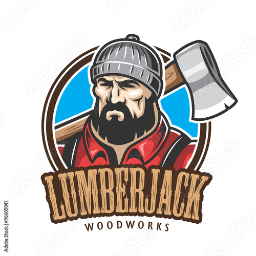 Vector illustration of lumberjack emblem