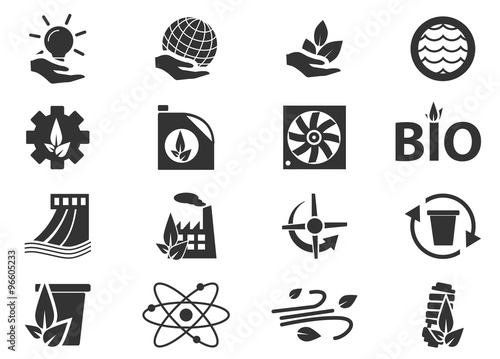 Eco energy icons set