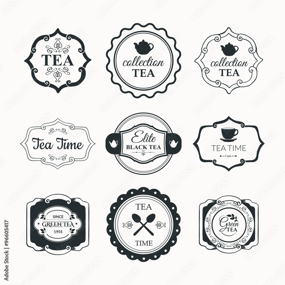 Vector Illustration with tea logo on white background. Vector Illustration with tea logo on white background.