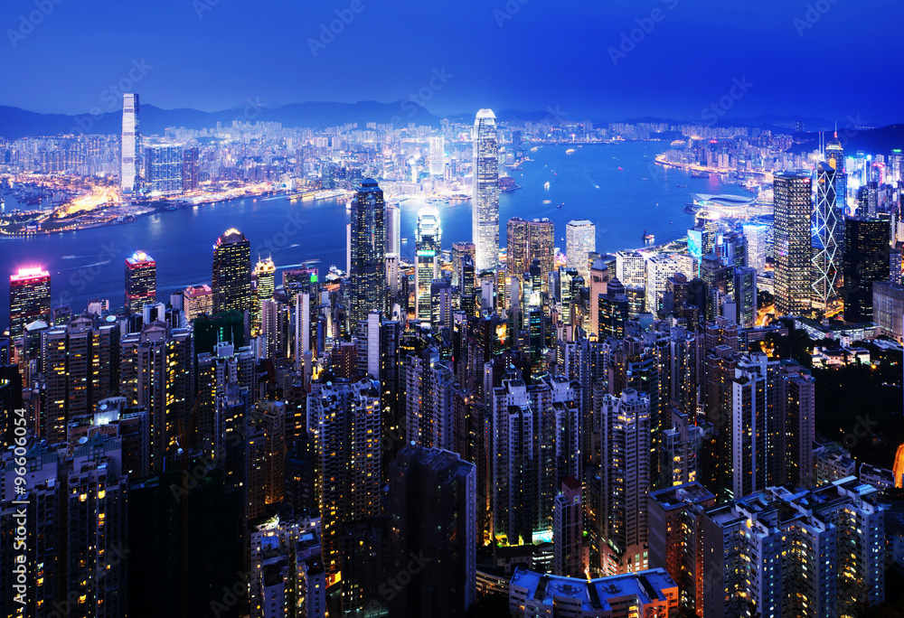 Obraz premium Hong kong from the Victoria peak