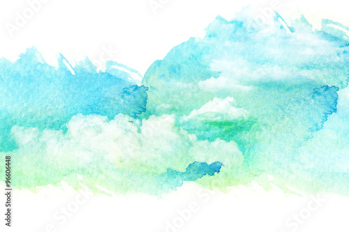 Watercolor illustration of cloud.