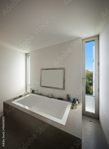 Interior bathroom  modern bathtub