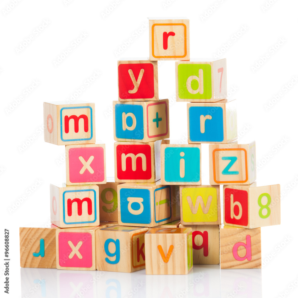 wooden toy cubes with letters. Wooden alphabet blocks. wooden toy cubes with letters. Wooden alphabet blocks.