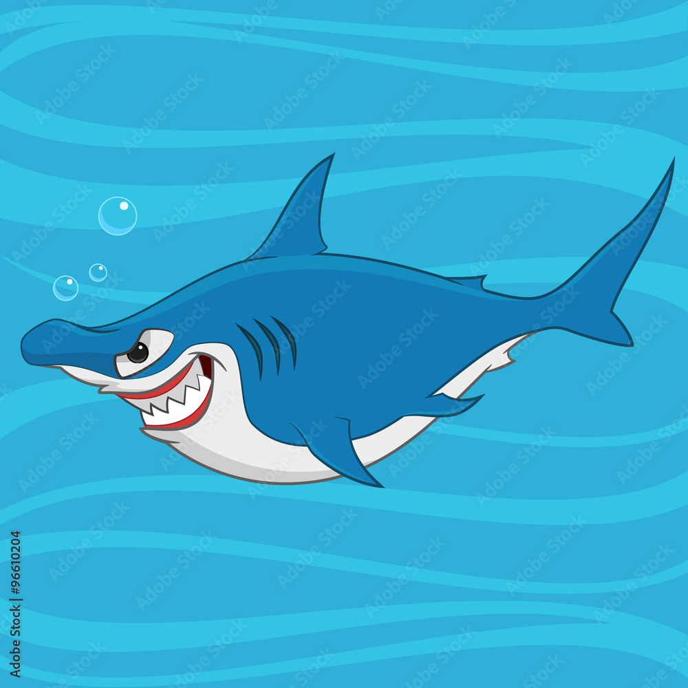 Fototapeta premium hammerhead shark. Vector illustration.