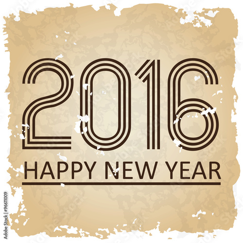 happy new year 2016 on the old paper background eps10