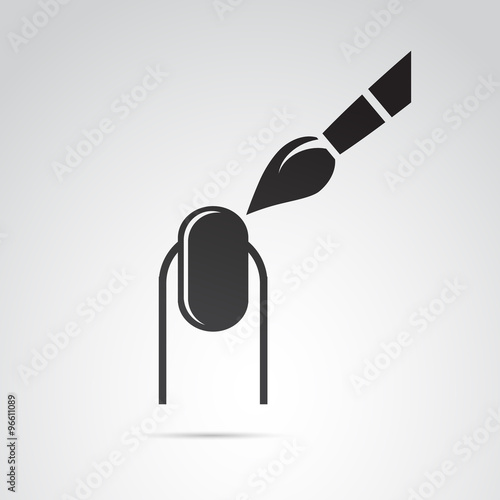 Nail icon isolated on white background. Vector art.