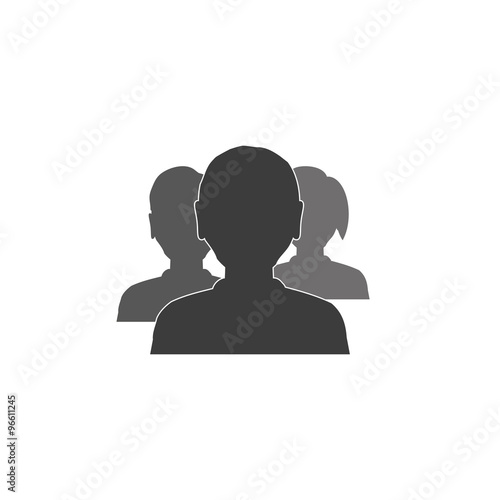 trio man and woman heads simple avatar business icons eps10