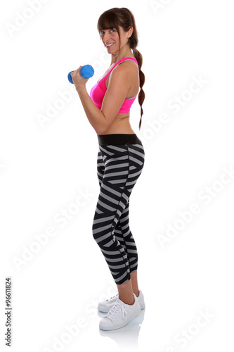 Sport Fitness Frau beim Workout Training mit Hantel Ganzkörper