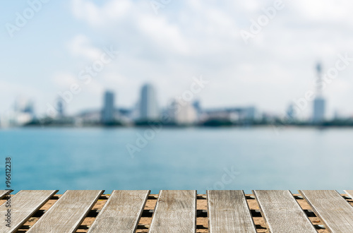Empty wooden deck