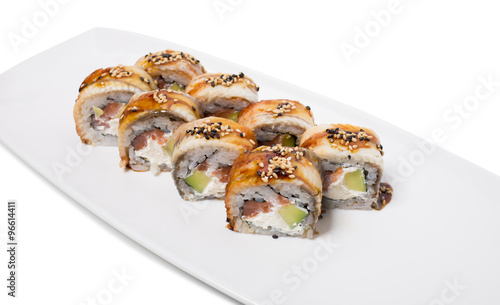 Traditional canada sushi roll.