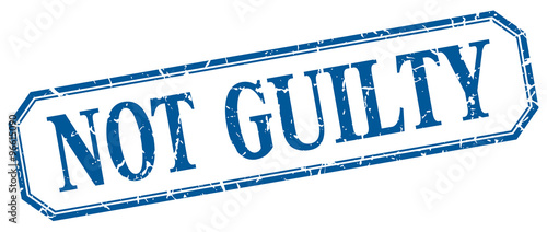not guilty square blue grunge vintage isolated label