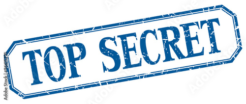 top secret square blue grunge vintage isolated label