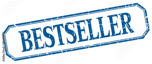 bestseller square blue grunge vintage isolated label