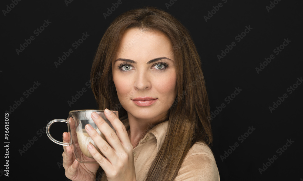 Woman with coffee cup Woman with coffee cup