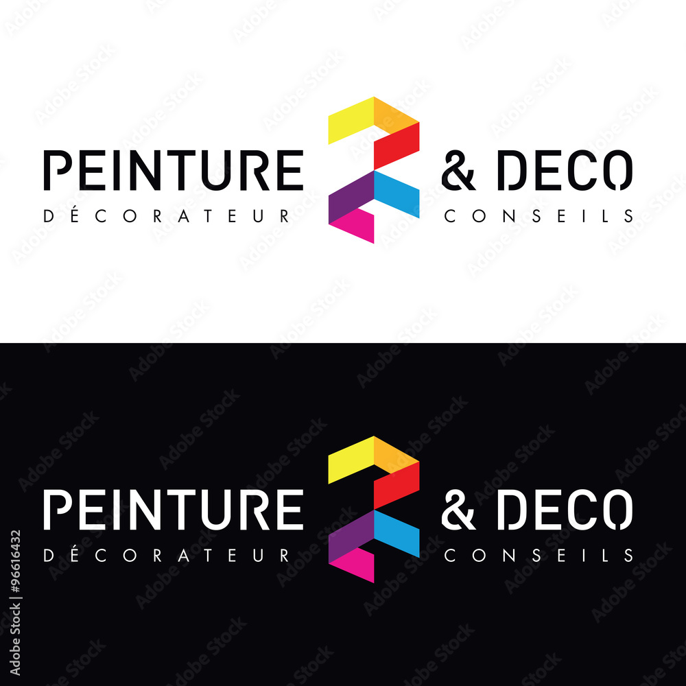 peintre peinture decorateur decoration logo - obrazy, fototapety, plakaty 