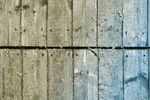 Alte Holzwand, blau, braun, Hintergrund, Textur, Vintage © bidaya