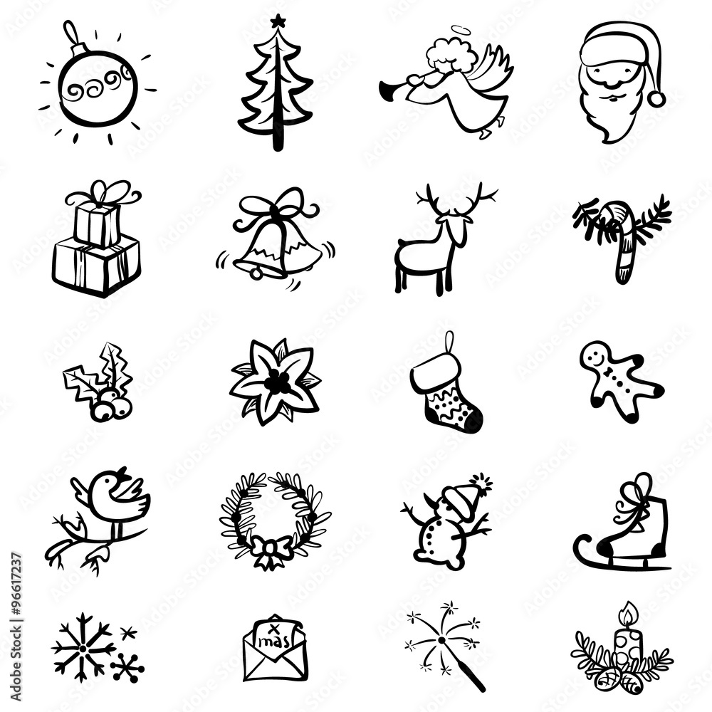 Fototapeta premium Christmas icons set