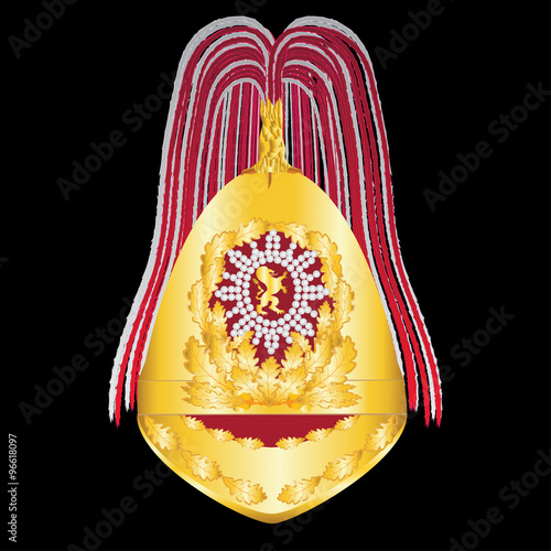 Golden British cavalry parade helmet