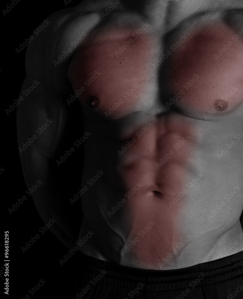 Naklejka premium bodybuilder body closeup
