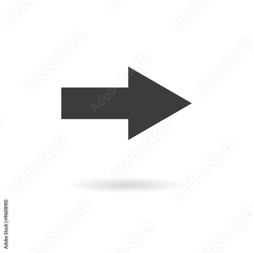 Dark grey iconfor arrow pointing righ (next, forward) on white b