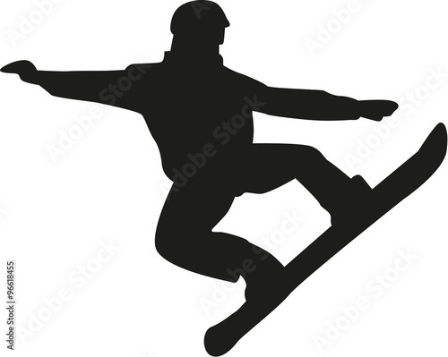 Snowboarding jumping and flying