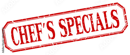 chef's specials square red grunge vintage isolated label