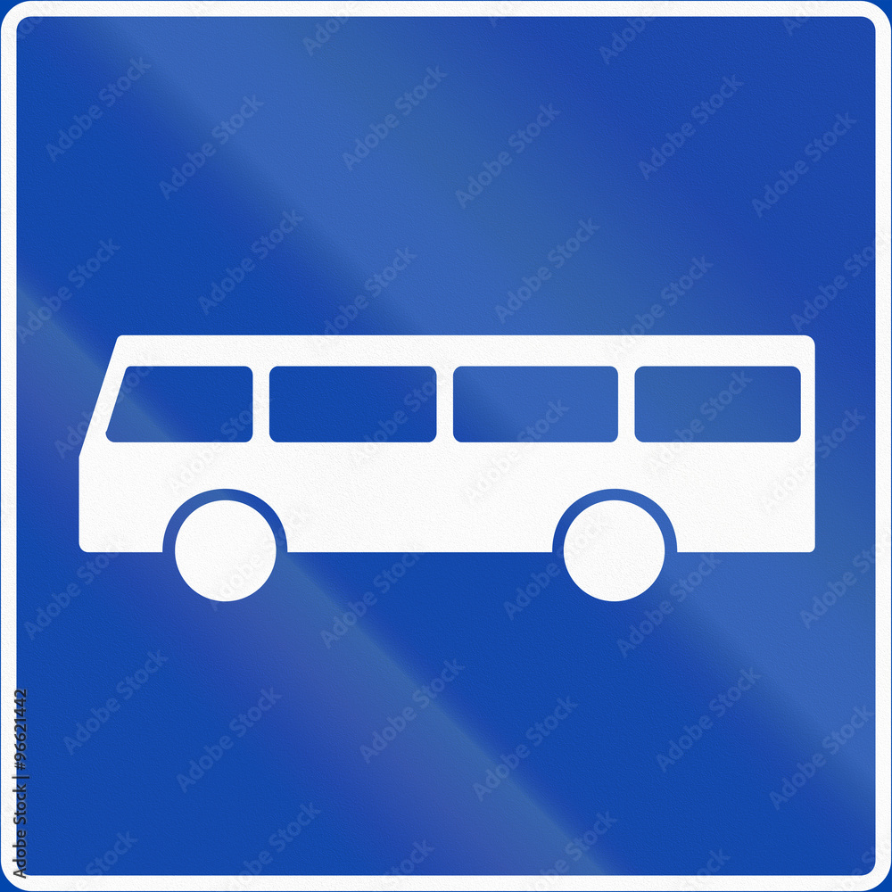 Norwegian regulatory road sign - Bus lane Norwegian regulatory road sign - Bus lane