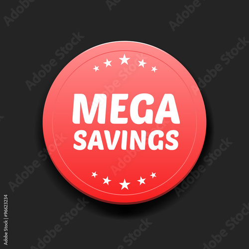 Mega Savings Round Label