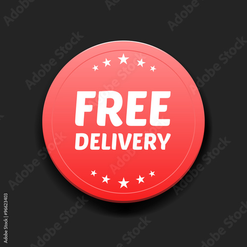 Free Delivery Round Label