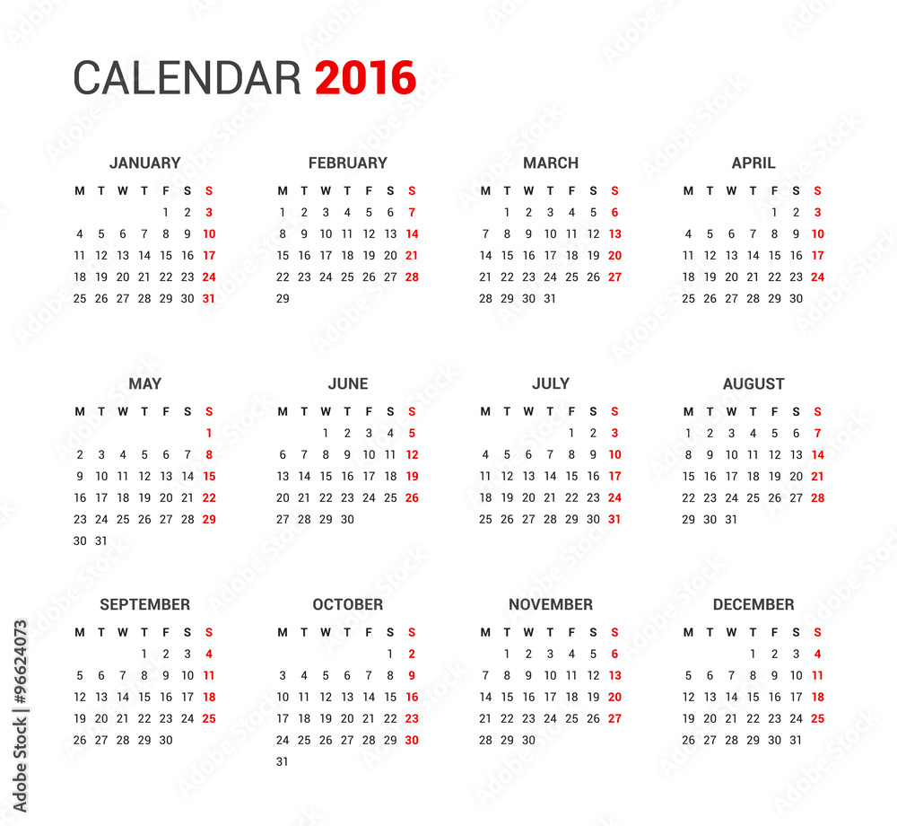 Calendar 2016 Calendar 2016