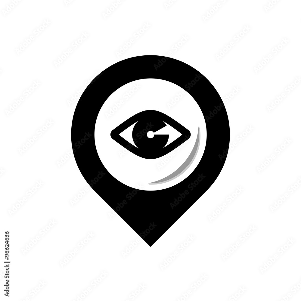 Eye icon - black vector illustration flat image.
Geometric contour. Eye icon - black vector illustration flat image.
Geometric contour.